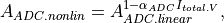 A_{ADC.nonlin} = A_{ADC.linear}^{1-\alpha_{ADC} I_{total.V}},